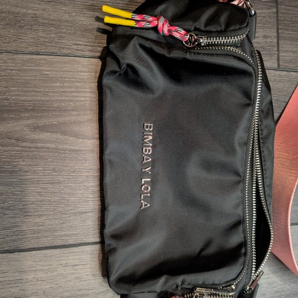 Bimba Y Lola Crossbody Black Purse with Pink Strap   Previously Enjoyed - Picture 2 of 6
